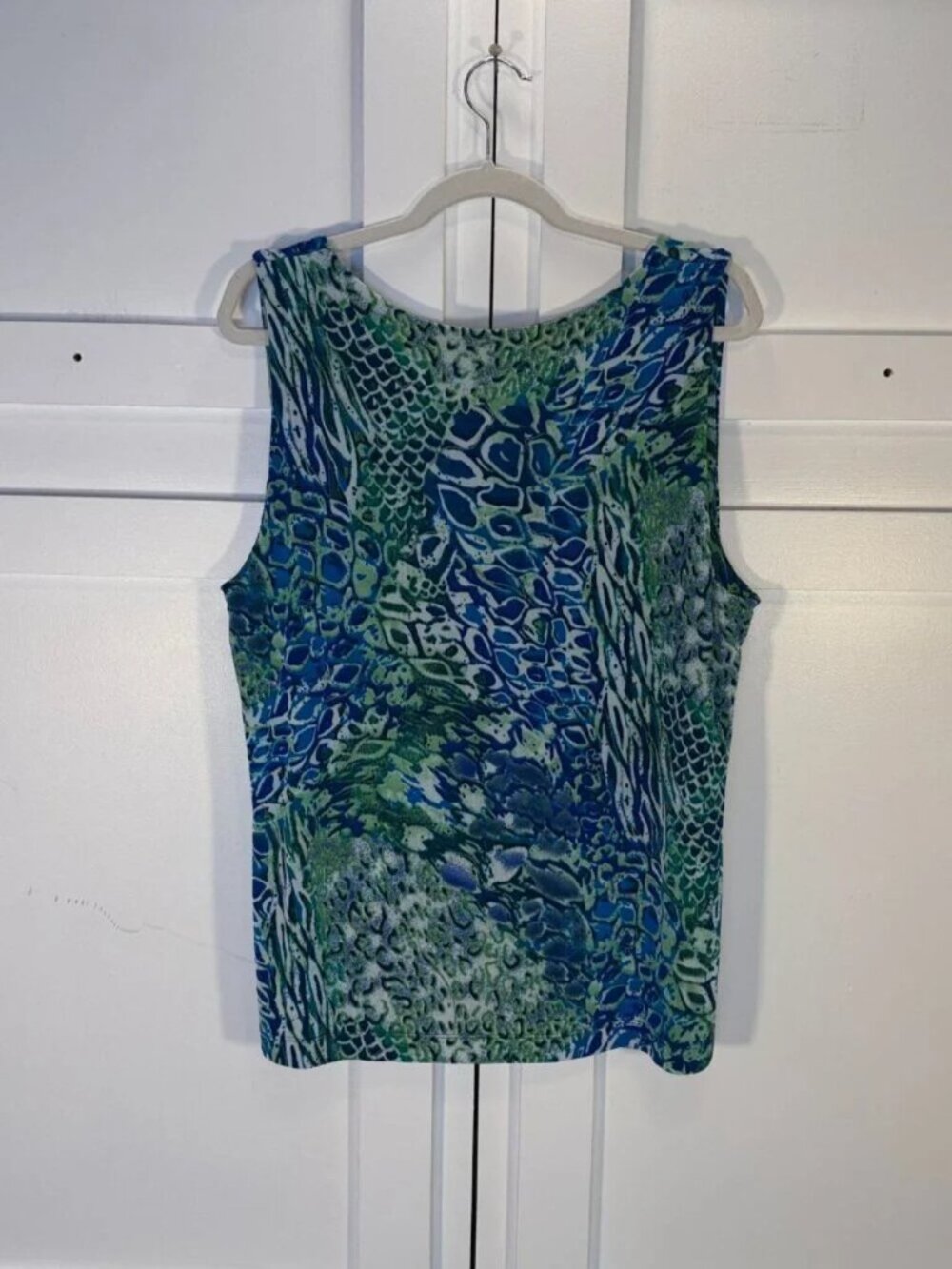 Chico's Green Blue Women's Travelers Sleeveless Tank Top Size 3 - Picture 14 of 15